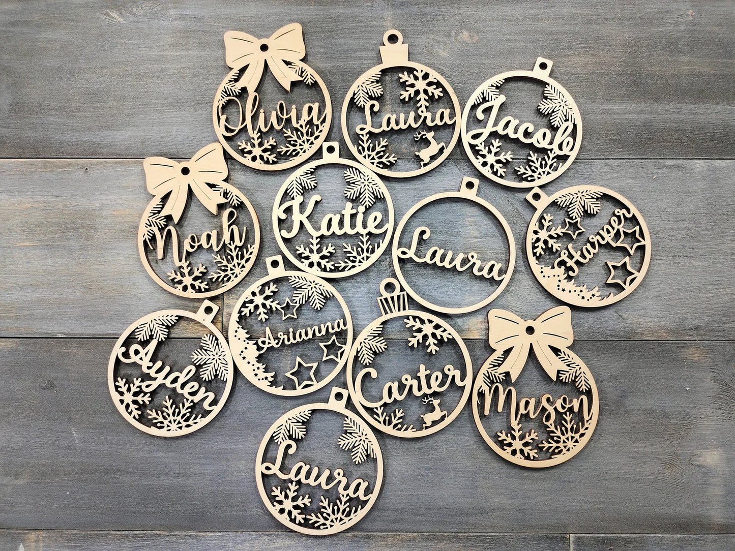 Personalized Christmas Ornaments, Custom Christmas tree Decor
